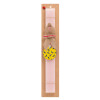 Easter Set, wooden keychain & scented flat Easter candle (30cm) (PINK)