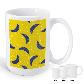Yellow seamless with blue bananas, Κούπα Mega, κεραμική, 450ml