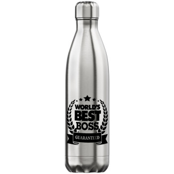 World's best boss stars, Inox (Stainless steel) hot metal mug, double wall, 750ml