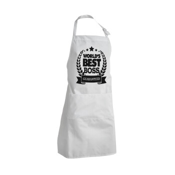 World's best boss stars, Adult Chef Apron (with sliders and 2 pockets)
