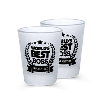 World's best boss stars, Σφηνοπότηρα γυάλινα 45ml του πάγου (2 τεμάχια)