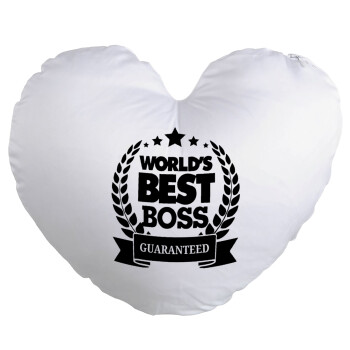 World's best boss stars, Μαξιλάρι καναπέ καρδιά 40x40cm περιέχεται το  γέμισμα