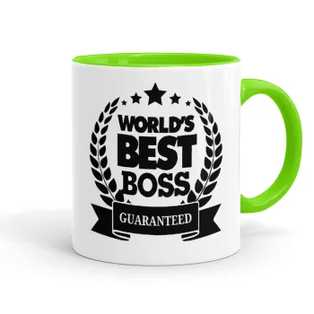 World's best boss stars, Mug colored light green, ceramic, 330ml