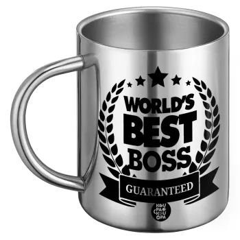 World's best boss stars, Ανοξείδωτη Μεταλλική Κούπα 450ml - Διπλού Τοιχώματος