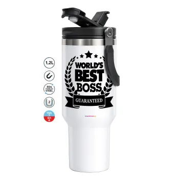 World's best boss stars, Mega Stainless steel Tumbler with lid, double wall 1,2L