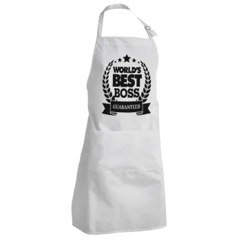 World's best boss stars, Adult Chef Apron (with sliders and 2 pockets)