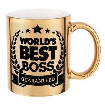 World's best boss stars, Mug ceramic, gold mirror, 330ml