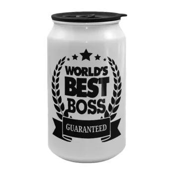 World's best boss stars, Κούπα ταξιδιού μεταλλική με καπάκι (tin-can) 500ml