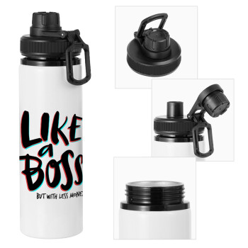 Like a boss, but with less money!!!, Metal water bottle with safety cap, aluminum 850ml