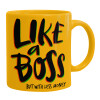 Ceramic coffee mug yellow, 330ml
