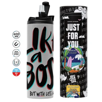 Like a boss, but with less money!!!, Tumbler stainless steel GREY 600ml