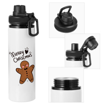 mr gingerbread, Metal water bottle with safety cap, aluminum 850ml