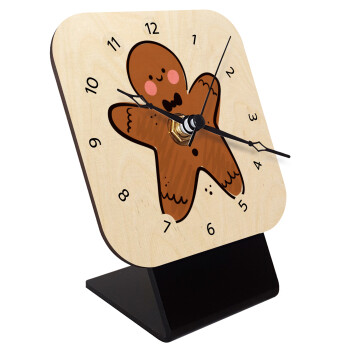 mr gingerbread, Επιτραπέζιο ρολόι σε φυσικό ξύλο (10cm)