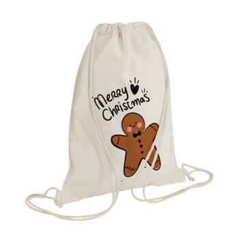 mr gingerbread, Τσάντα πλάτης πουγκί GYMBAG natural (28x40cm)