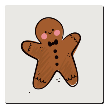 mr gingerbread, Τετράγωνο μαγνητάκι ξύλινο 6x6cm