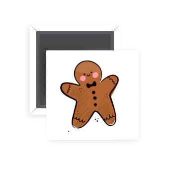mr gingerbread, Μαγνητάκι ψυγείου τετράγωνο διάστασης 5x5cm