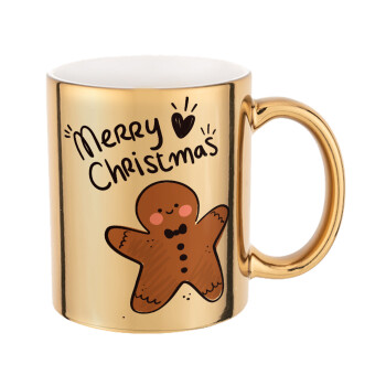 mr gingerbread, Mug ceramic, gold mirror, 330ml