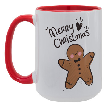 mr gingerbread, Κούπα Mega 15oz, κεραμική Κόκκινη, 450ml