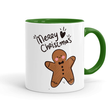 mr gingerbread, Mug colored green, ceramic, 330ml