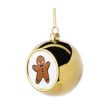mr gingerbread, Χριστουγεννιάτικη μπάλα δένδρου Χρυσή 8cm