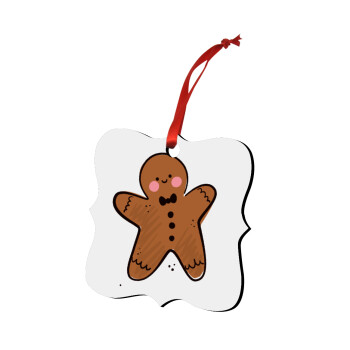 mr gingerbread, Χριστουγεννιάτικο στολίδι polygon ξύλινο 7.5cm