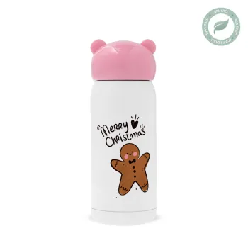 mr gingerbread, Ροζ ανοξείδωτο παγούρι θερμό (Stainless steel), 320ml