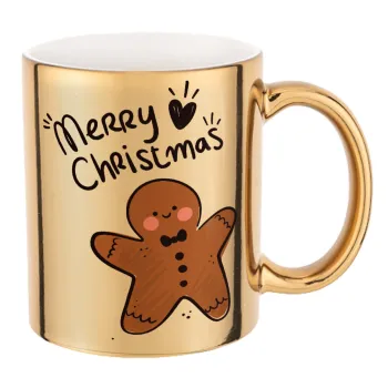 mr gingerbread, Κούπα κεραμική, χρυσή καθρέπτης, 330ml