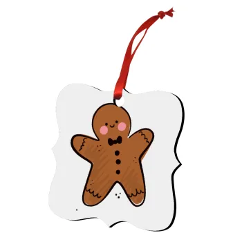 mr gingerbread, Christmas ornament polygon wooden 7.5cm