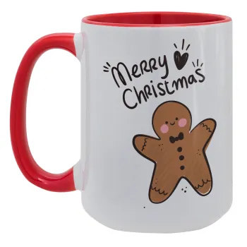 mr gingerbread, Κούπα Mega 15oz, κεραμική Κόκκινη, 450ml