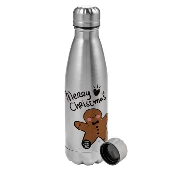 mr gingerbread, Metallic water bottle, stainless steel, 750ml