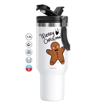 mr gingerbread, Mega Tumbler με καπάκι, διπλού τοιχώματος (θερμό) 1,2L