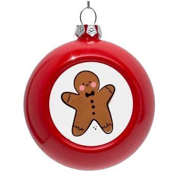 mr gingerbread, Red Christmas tree ornament bauble 8cm