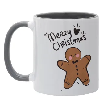 mr gingerbread, Κούπα χρωματιστή γκρι, κεραμική, 330ml