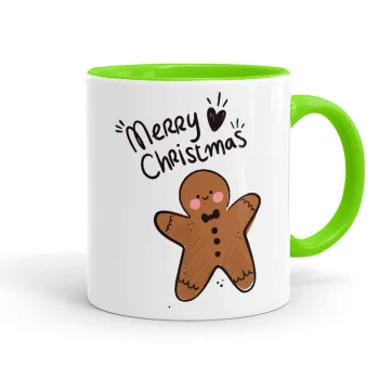 mr gingerbread, Mug colored light green, ceramic, 330ml