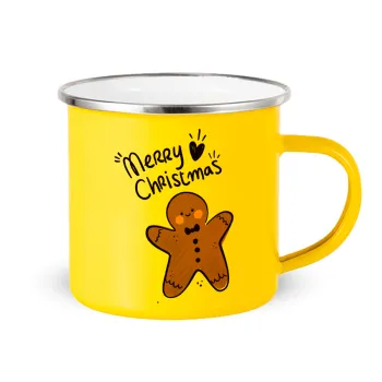 mr gingerbread, Κούπα Μεταλλική εμαγιέ Κίτρινη 360ml