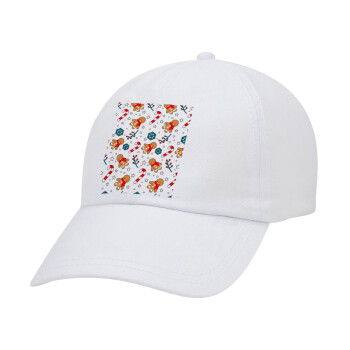 xmas gingerbread, Καπέλο Ενηλίκων Baseball Λευκό 5-φύλλο (POLYESTER, ΕΝΗΛΙΚΩΝ, UNISEX, ONE SIZE)