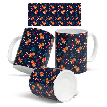 xmas gingerbread, Ceramic coffee mug, 330ml (1pcs)
