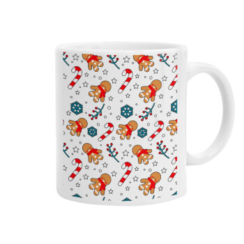 xmas gingerbread, Ceramic coffee mug, 330ml (1pcs)