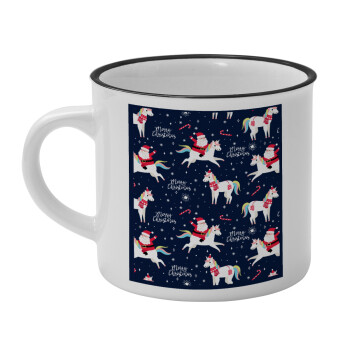 Unicorns & Santas, Κούπα κεραμική vintage Λευκή/Μαύρη 230ml