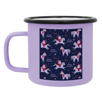 Unicorns & Santas, Κούπα Μεταλλική εμαγιέ ΜΑΤ Light Pastel Purple 360ml
