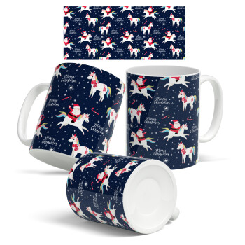 Unicorns & Santas, Ceramic coffee mug, 330ml (1pcs)