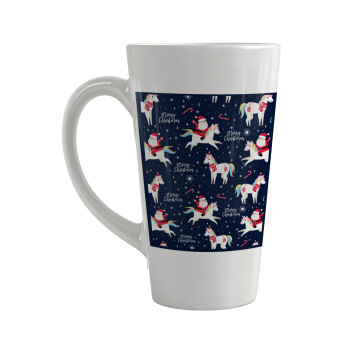 Unicorns & Santas, Κούπα κωνική Latte Μεγάλη, κεραμική, 450ml