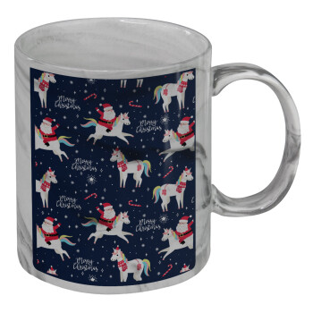 Unicorns & Santas, Mug ceramic marble style, 330ml