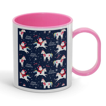 Unicorns & Santas, Κούπα (πλαστική) (BPA-FREE) Polymer Ροζ για παιδιά, 330ml