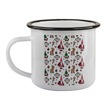 Santas, Deers & Trees, Κούπα εμαγιέ με μαύρο χείλος 360ml