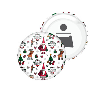 Santas, Deers & Trees, Μαγνητάκι και ανοιχτήρι μπύρας στρογγυλό διάστασης 5,9cm