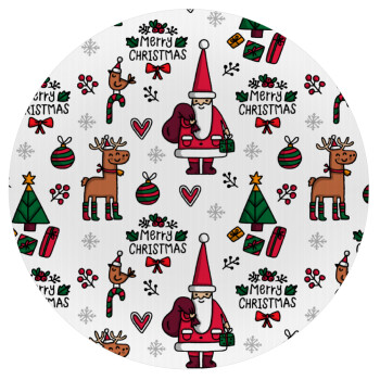 Santas, Deers & Trees, Mousepad Round 20cm