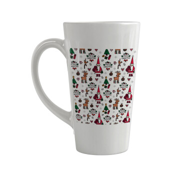 Santas, Deers & Trees, Κούπα κωνική Latte Μεγάλη, κεραμική, 450ml