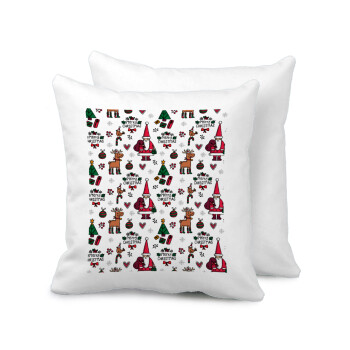 Santas, Deers & Trees, Sofa cushion 40x40cm includes filling