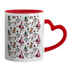 Mug heart red handle, ceramic, 330ml